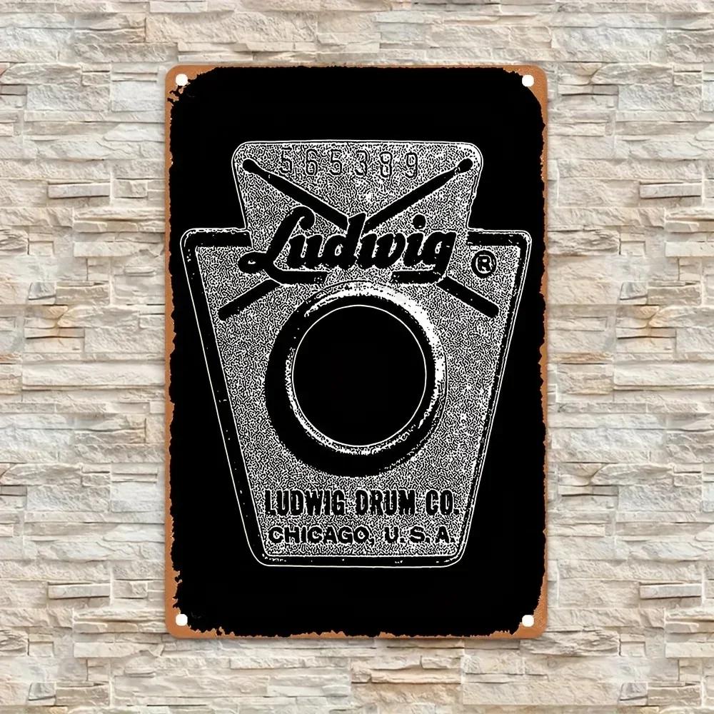 Ludwig Snare Drum Vintage Metal Poster, Rust Resistant Aluminum Sign.Ideal for Home Decor, Easy To Hang. A Gift for Music Lovers
