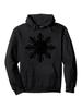 Vintage Black Sun Print hoodie - Casual Long Sleeve Pullover with Kangaroo Pocket