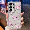Чехол для мобильного телефона Samsung S25Ultra Блестящий страз S24FE Бабочка Зеркальный держатель A56 Защитная крышка