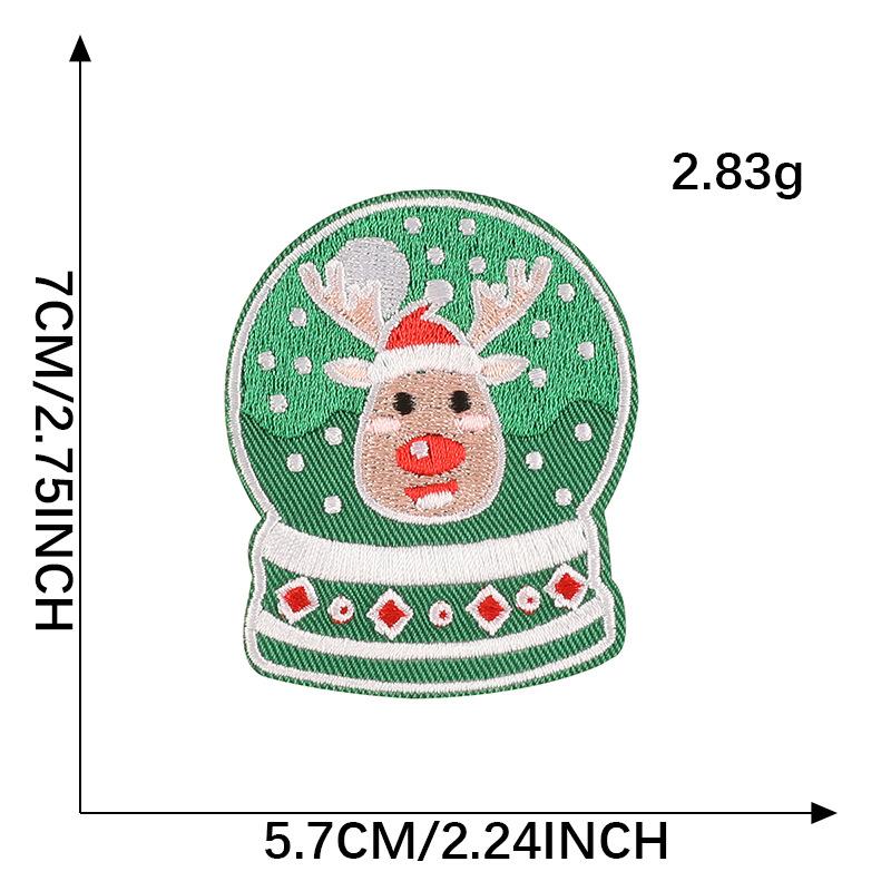 DIY Christmas Cartoon Embroidery Stickers Snowman Stickers Holiday Gift Baby Clothes Doll Stickers
