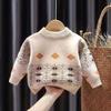 Boys and Girls Sweaters Autumn and Winter Mink Velvet Thickened Baby Pullover Sweater Knit Sweater Knitwear