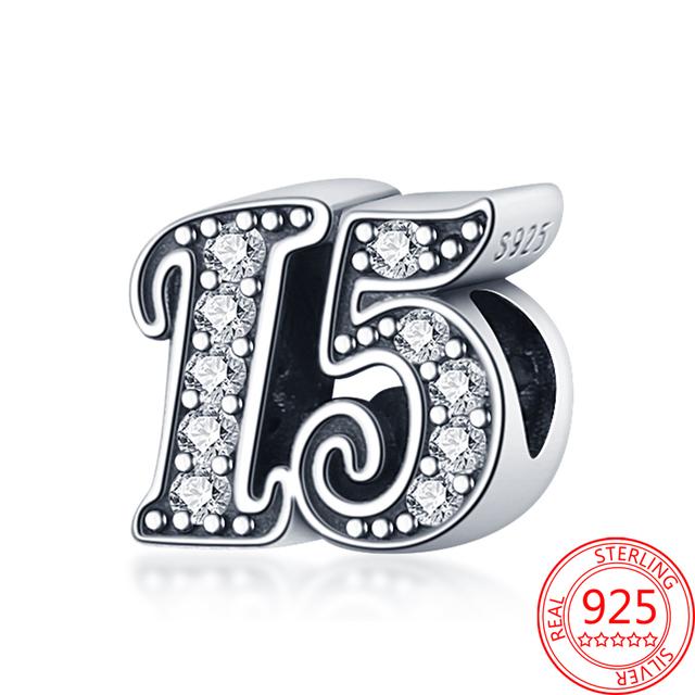 Изящные сверкающие подвески из стерлингового серебра 925 пробы с номером 23, подходящие для модных браслетов и ожерелий, женские ювелирные украшения своими руками, подаркиjavascript: недействительным(0)