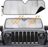 Windshield Sun Shade For Jeep Wrangler TJ JK JKU 2&4 Door 2007-2018 Blocks UV Rays Sun Visor Protector Sun Shade Window Shade