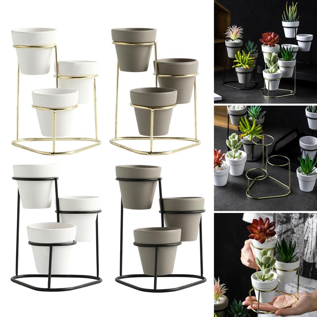 Набор держателей для цветочных горшков 3 шт., подставка для горшков с суккулентами, декор для домашнего рабочего стола, металлический держатель-подставка для горшков с суккулентами
