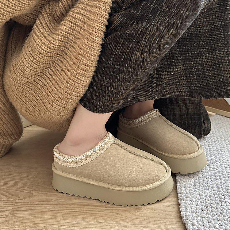 Warm and Stylish Wool Platform Loafers for Autumn and Winter Home Wear