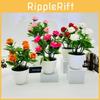 Rose Ornament Artificial Green Potted Plant Bonsai For Home Or Venue Wedding