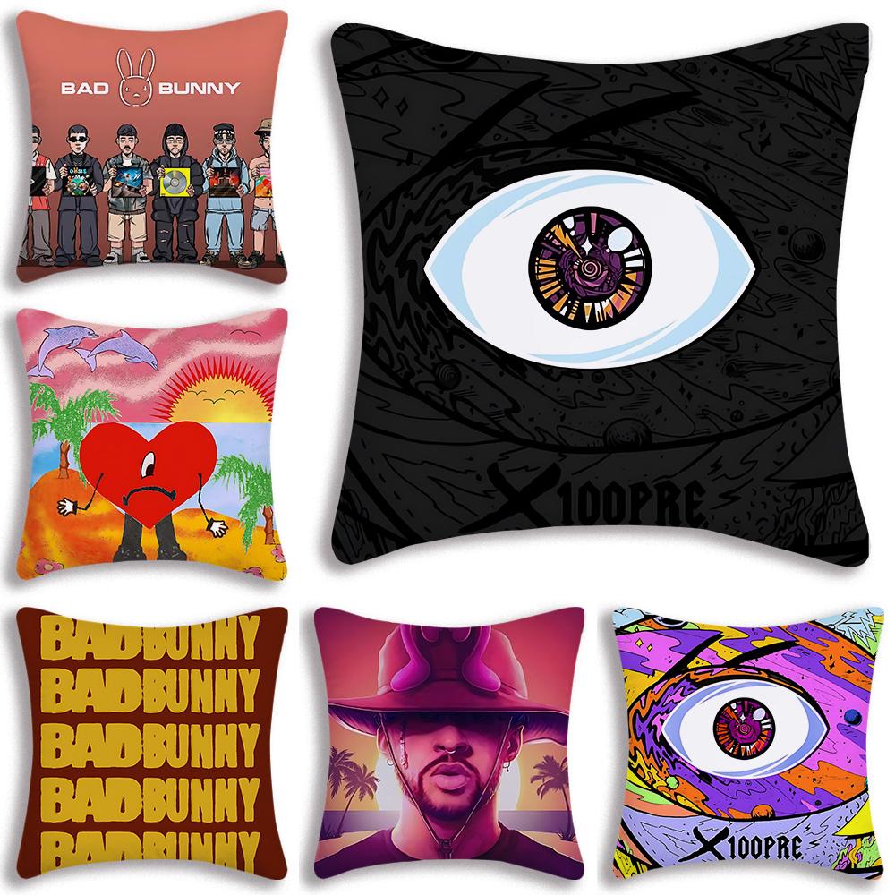 Fashion B-Bads B-Bunnys Art Pillow Covers Cartoon Sofa Decorative Home Double-sided Printing Short Plush Cute Cushion Cover