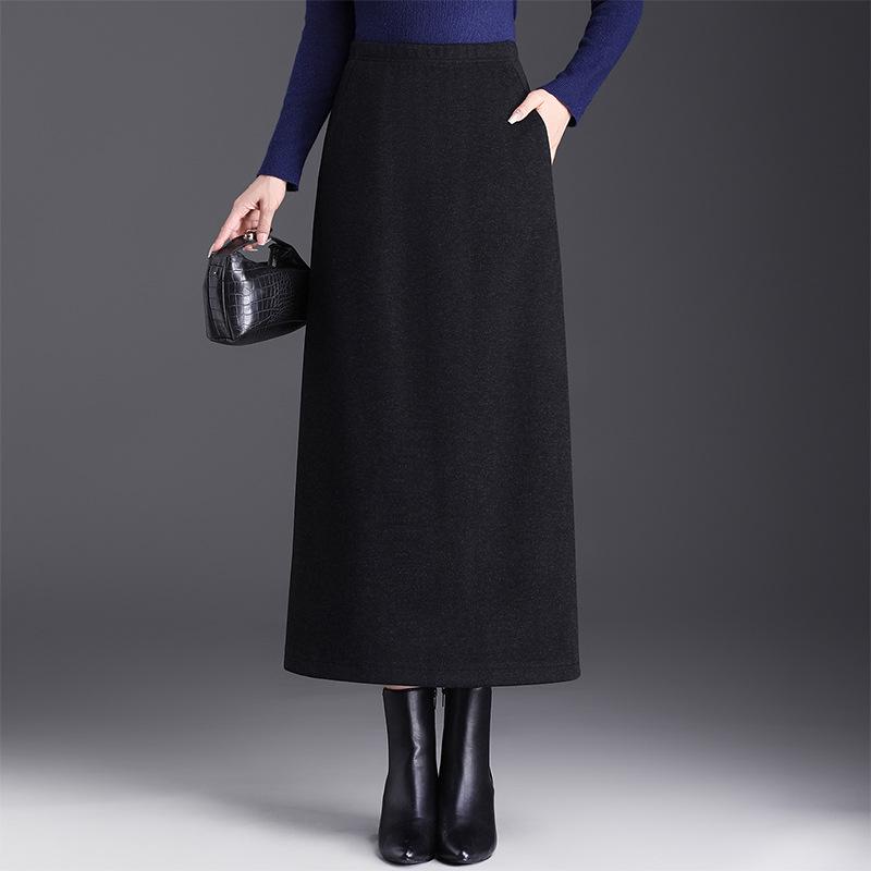 Women's Winter 2025 Woolen Plaid High-Waisted Korean A-Line Mid-Length Skirt - Slim-Fit, Belly-Flattering Umbrella Design