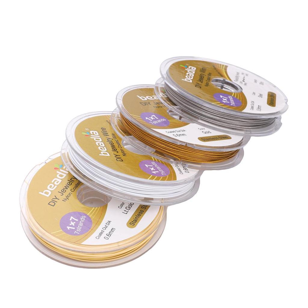 Korean 304 Stainless Steel Gold Silk Beading Wire for DIY Jewelry Making.