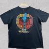 Мужская футболка Jimi Hendrix 2XL Синяя Психоделическое лицо Изображение Гитара Графическая футболка