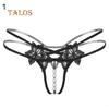 Нижнее белье Talos Sexy G-String с цветочным кружевом и ремешком, имитация жемчуга, для медового месяца