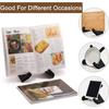 Wooden Cookbook Holder Kitchen Countertop Black Solid Wood Recipe Book Vinyl Record Plate Display Stand Desktop Decoration