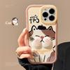 Pangpang Cat IPhone 14 Suitable for 15 Apple 13 Promax Phone Case 12 Maillard 16 Three Dimensional Cartoon XR Soft