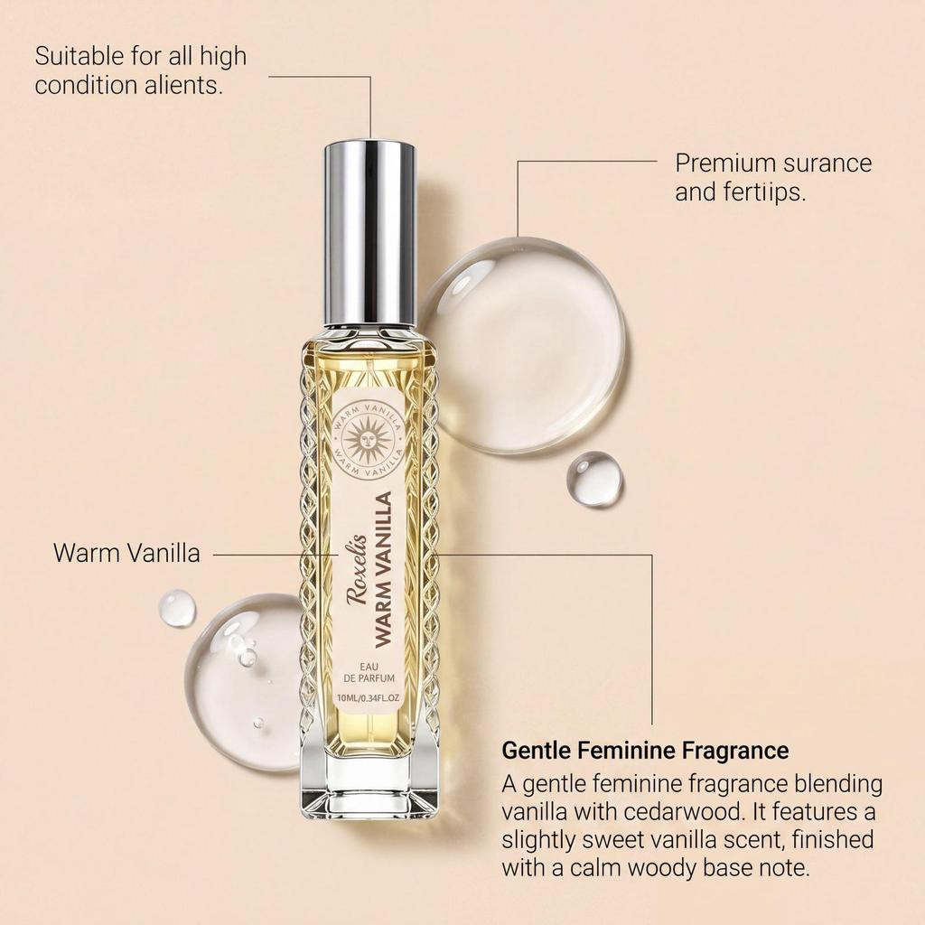 Vanilla Eau de Toilette: Fresh, Light, Elegant, Natural, Long-Lasting Scent for Daily Commutes, Dates, and Travel. Versatile Vanilla Perfume.