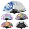 Satin Bamboo Bone Fan Folding Hand Fan Silk Folding Fan Hand Stain Fan Cool Reflective Fan