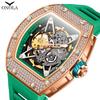 Fashion Full Diamond New Watch Fully Automatic Mechanical Watch Men's Silicone Strap Waterproof