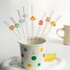 Glass Straws with Animal Charms, Clear Bend Reusable Drinking Straw, for Cold Drinks, Milk Tea, Coffee, Juice, Smoothies, Kitchens, Restaurants