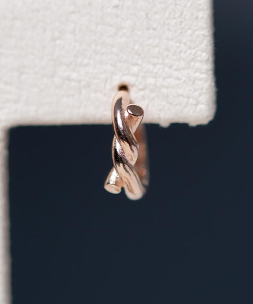 Серебряные серьги-кольца Alleun 925 Скрученные Мини One-Touch