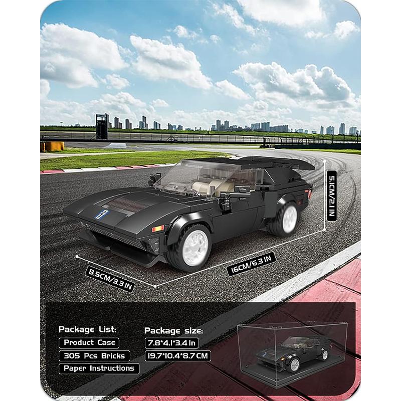 MOULD KING 27032 Speed Champion Racing Car Building Sets with Acrylic Display Case, GTS-5 Super Car