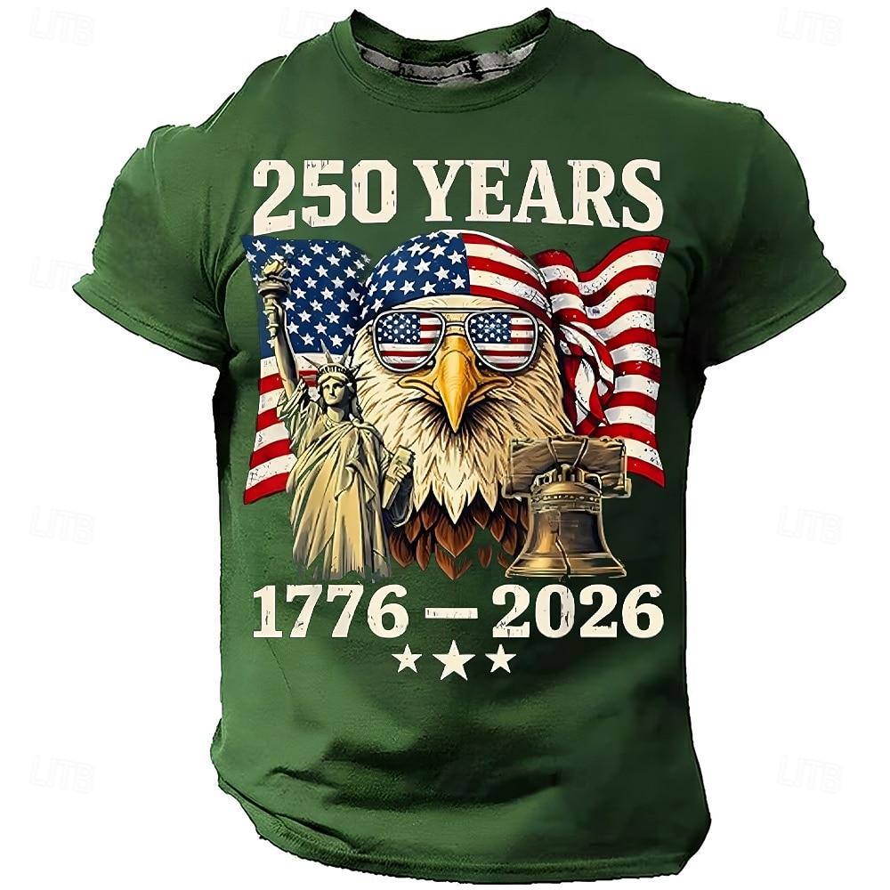 Америка 250-й День Рождения Орел Флаг 250 Лет 1776-2026 Унисекс Мужские Футболки Повседневный Стиль