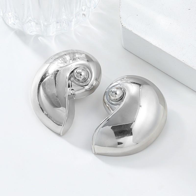 Large Shell Earrings Women Alloy Gold Plated Statement Earring Ins Trendy Fashion Jewelry