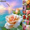 5D DIY Diamond Painting Cross Stitch Landscape and Flowers Diamond Embroidery Mosaic Wall Art Home Decoration