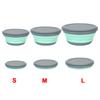 With Lid Foldable Salad Bowl Food Container 3Pcs/Set Silicone Bowl Sets Folding Lunch Box Portable Folding Bowl