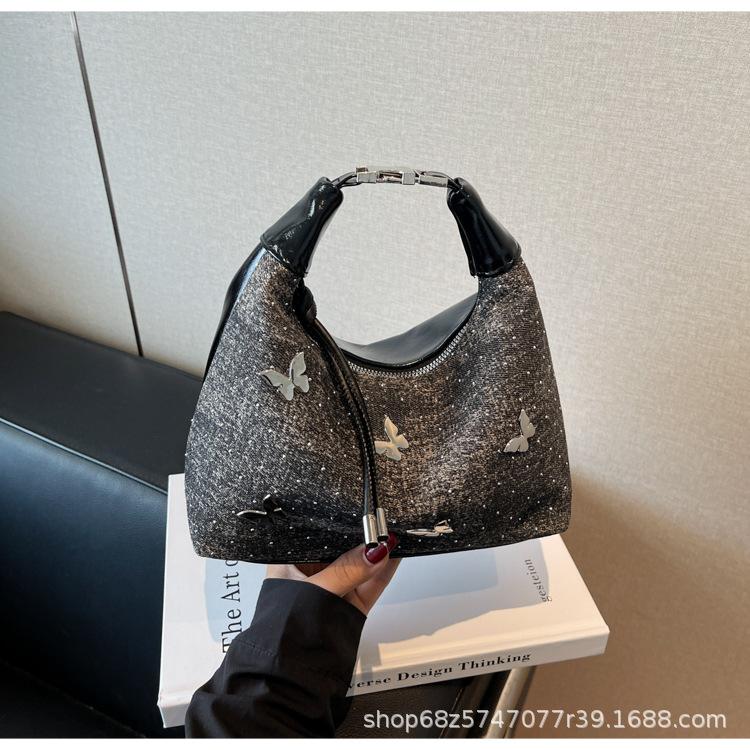 Foreign Niche Design Butterfly Hand-held Dumpling Bag Women's 2025 New Simple Fashion Versatile Shoulder Crossbody Bag