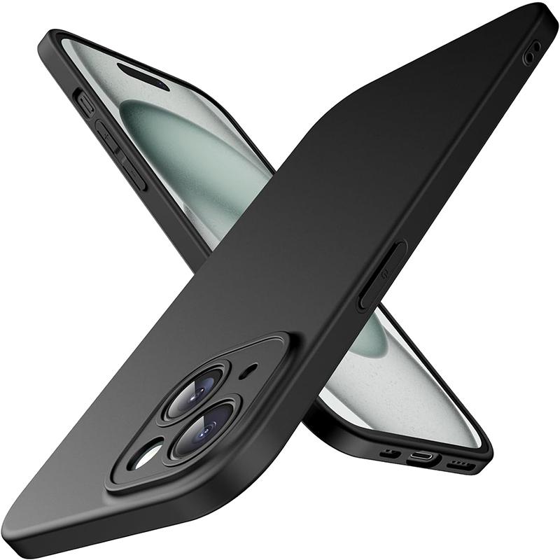 Роскошный Ультратонкий Матовый Силиконовый Мягкий Чехол Для iPhone 15 14 Plus 13 Mini Pro Max SE 2022 2020 Однотонный Черный Полная Тонкая Задняя Крышка