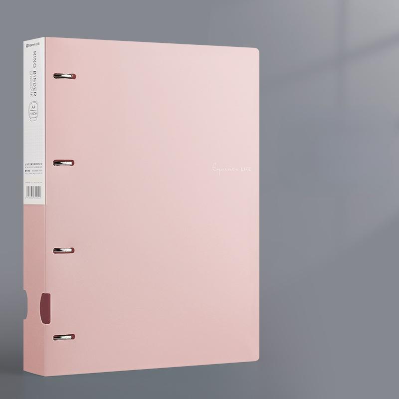 NEW Portable 4-Hole D-Type Folder A4 Plastic Storage Folder Loose-Leaf Storage Box File Bag Student File File Storage Box