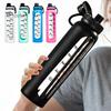 Glass Water Bottle with Silicone Sleeve Time Marker 1000ml Leakproof Borosilicate Water Cup for Sports Fitness Office BPA-Free Hot Cold Drinks Gift