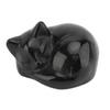 Cat Crystal Statue Compact Multifunctional Cute Crystal Sleeping Cat Decoration for Home Obsidian (Black Stone)