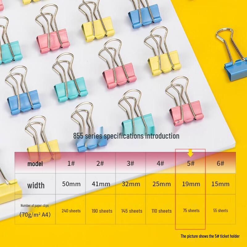 Deli 19mm Colorful Binder Clips, 40 Count