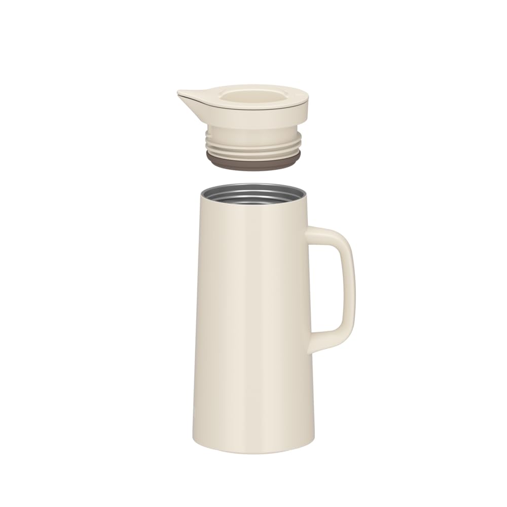 Термос Thermos из нержавеющей стали, 1 л, цвет Белый Песок, можно мыть в посудомоечной машине, Термоизолированный горшок, Настольный горшок, Сохраняет еду горячей или холодной, Широкое горлышко, TTH-1000 WHSD