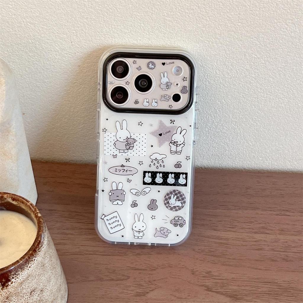 Double Layer Cute Rabbit iPhone 17/16/15 Pro Max Case - Anti-Fall, Compatible with iPhone 14/13