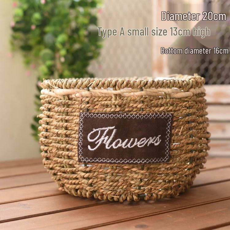 Пасторальная скандинавская плетеная цветочная корзина-сумка для композиций из сухоцветов и горшка с суккулентом