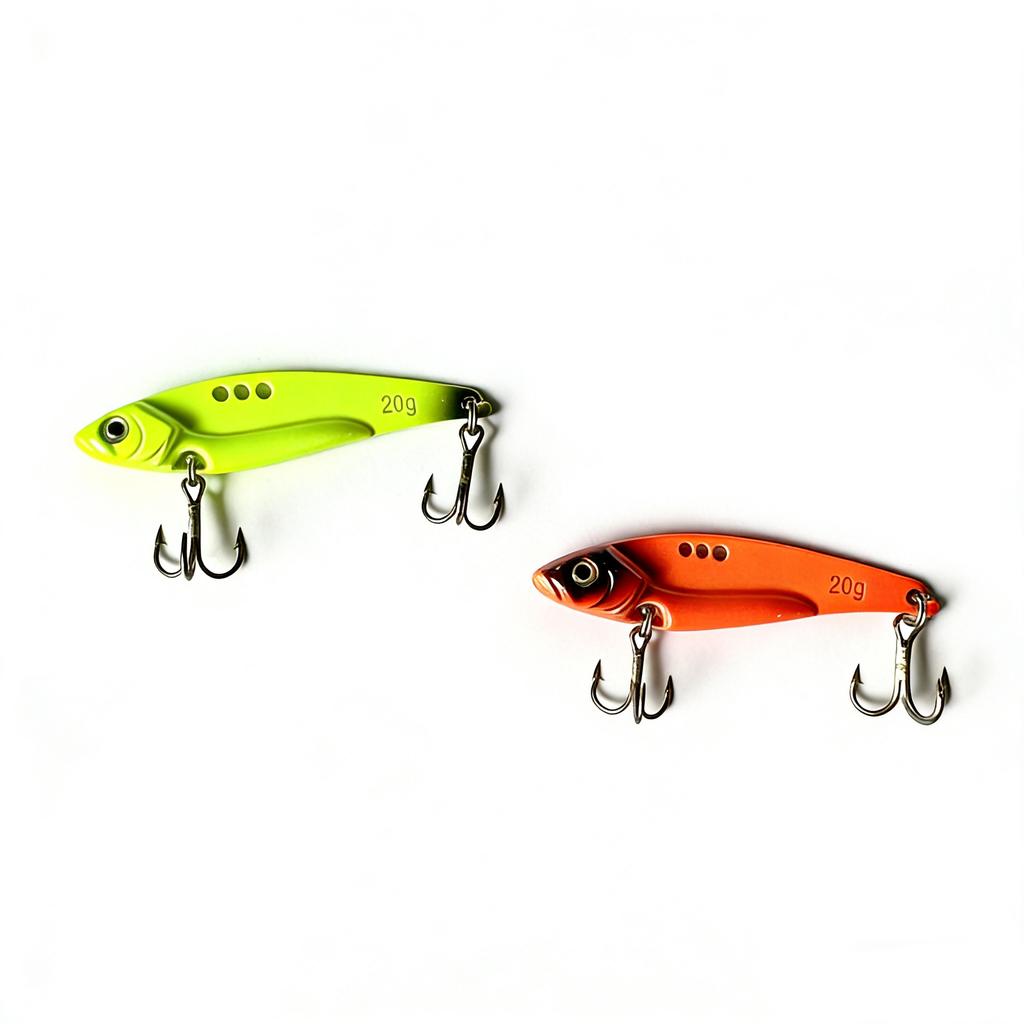 Colorful Metal VIB Lure 20g Artificial Hard Bait Sinking Trembling Swimbait Long-Range Casting Freshwater Hooks for Bass Pike