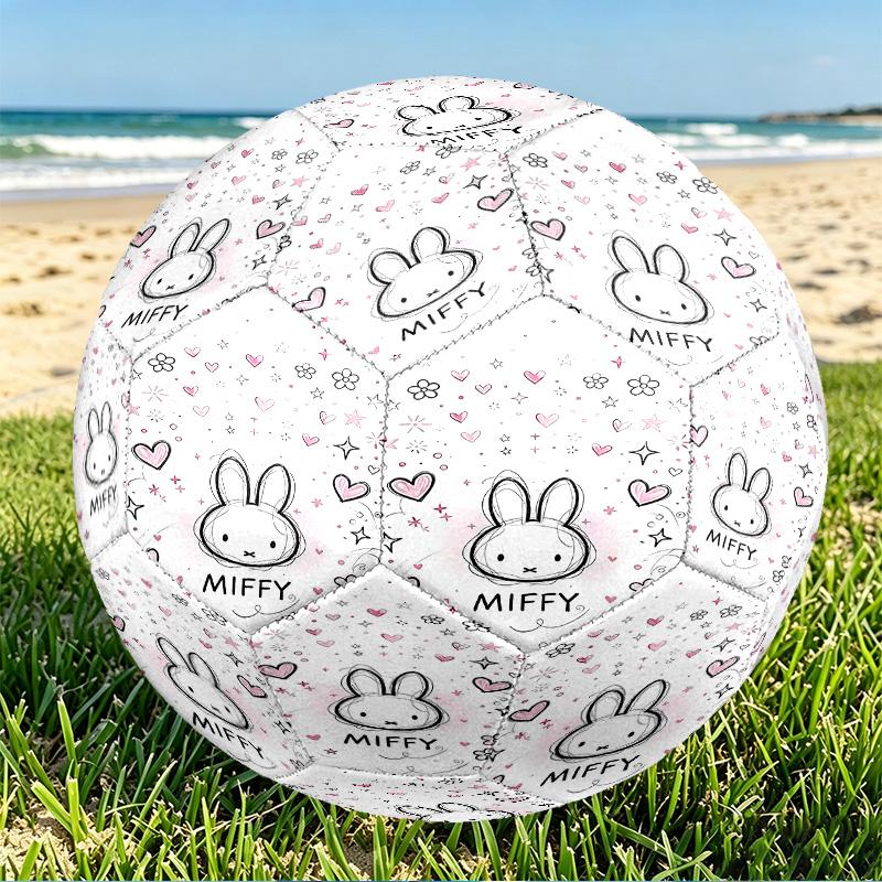Miffy Print Size 5 Soccer Ball, PU Wear Resistant Football for Match Training and Daily Practice, Birthday Gift for Soccer Fans