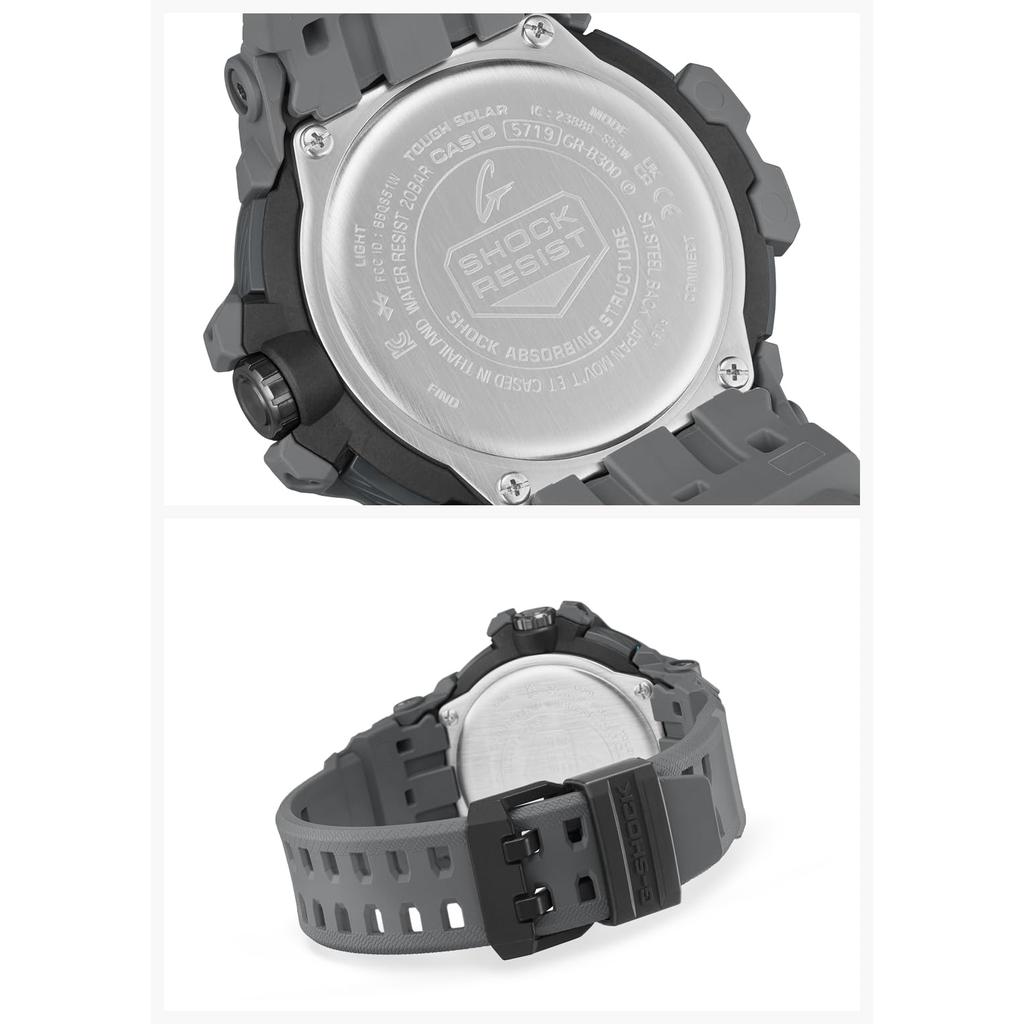Casio Мужские солнечные часы G-Shock GRAVITYMASTER, Bluetooth, биомасса-пластик, GR-B300-8A2JF, серые - официальная японская модель