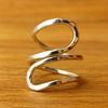 Современное абстрактное кольцо-обертка, серебро 925 пробы, регулируемое кованое серебряное эффектное кольцо для женщин