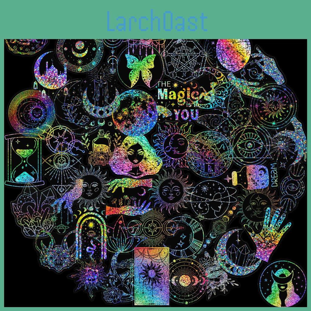 Diy 100pcs Stickers Holographic Magic World Pet Decals Glitter Stickers For Notebook Luggage Skateboard Phone Toy
