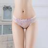 Нижнее белье, прозрачные стринги из хлопка с вышивкой и промежностью, прозрачные стринги с вышивкой для медового месяца