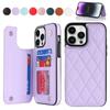 Double Button Small Fragrant Wind Wallet Card Holder Magnetic Flip Leather Case For Apple iPhone 15 14 Pro Max 13 Samsung Galaxy S23 FE A14 A53 A54