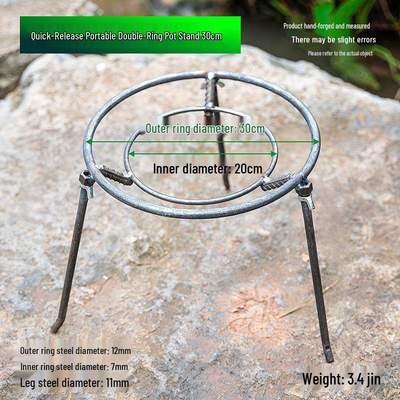 Съемная подставка для котелка для дров для улицы - Деревенский железный треножник для костра и печи