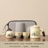 Portable Quick-Brew Travel Tea Set with Water Separation: One Pot & Four Cups