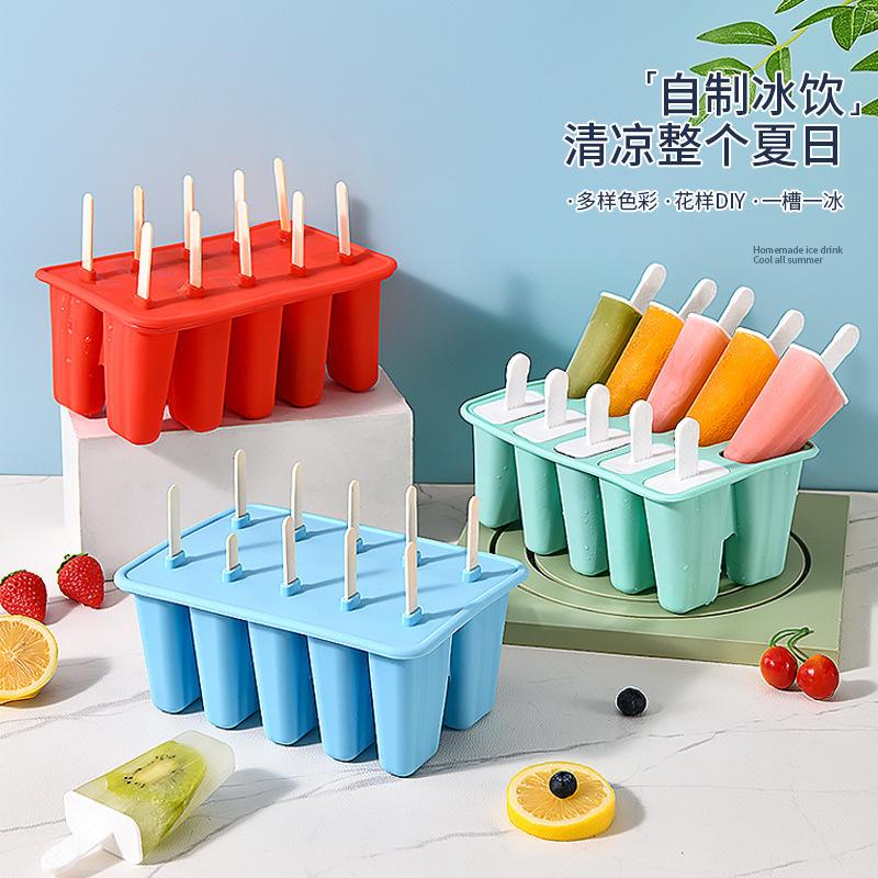 Popsicle Molds 4-12 Pieces Popsicle Molds Silicone BPA Ice Pop Easy Release Popsicle Mold 10 Sticks Ice Pop Easy Release Mold