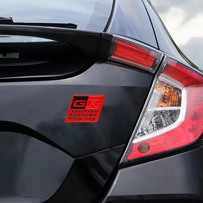 GR Logo 3D Metal Car Emblem Stickers TUJAE4T Decor Rear Tail Body Decals For Toyota Corolla Yaris Aygo Prius MGJCR RAV4 Crown CHR Camry Auris