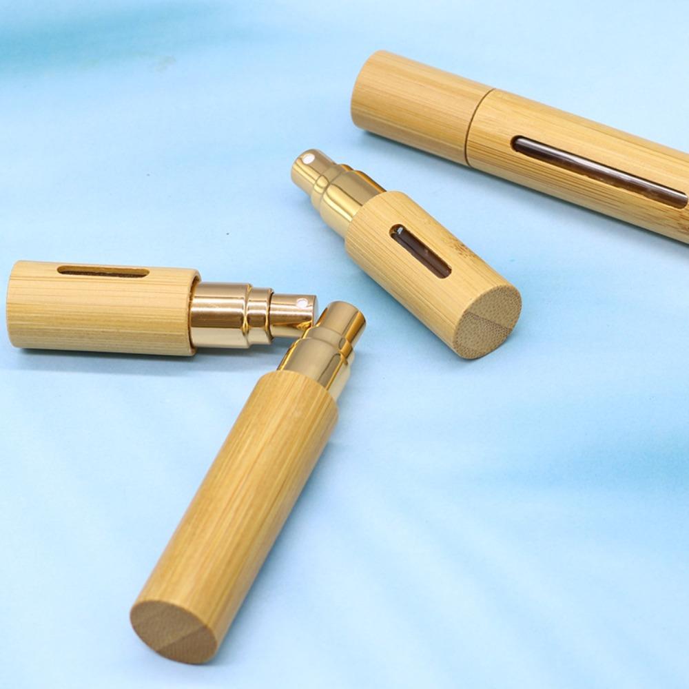 Мини-флакон для духов 5/10 мл, деревянный бамбуковый распылитель, ультратонкий контейнер для жидкости, дорожный контейнер
