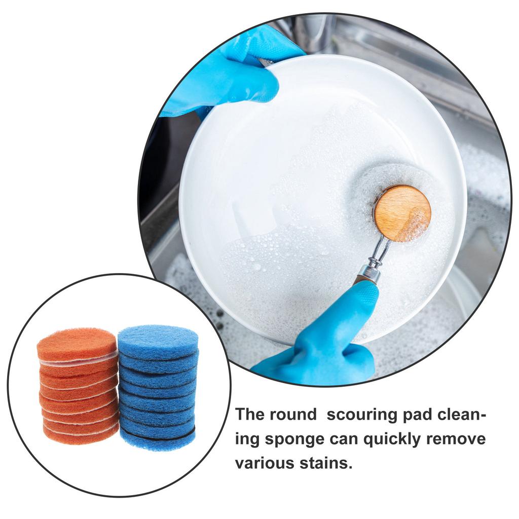 16Pcs Round Electric Cleaning Brush Scrubbing Pads Non Scratch Heavy Duty Scouring Sponge for Kitchen Bathroom Floor Car Wash