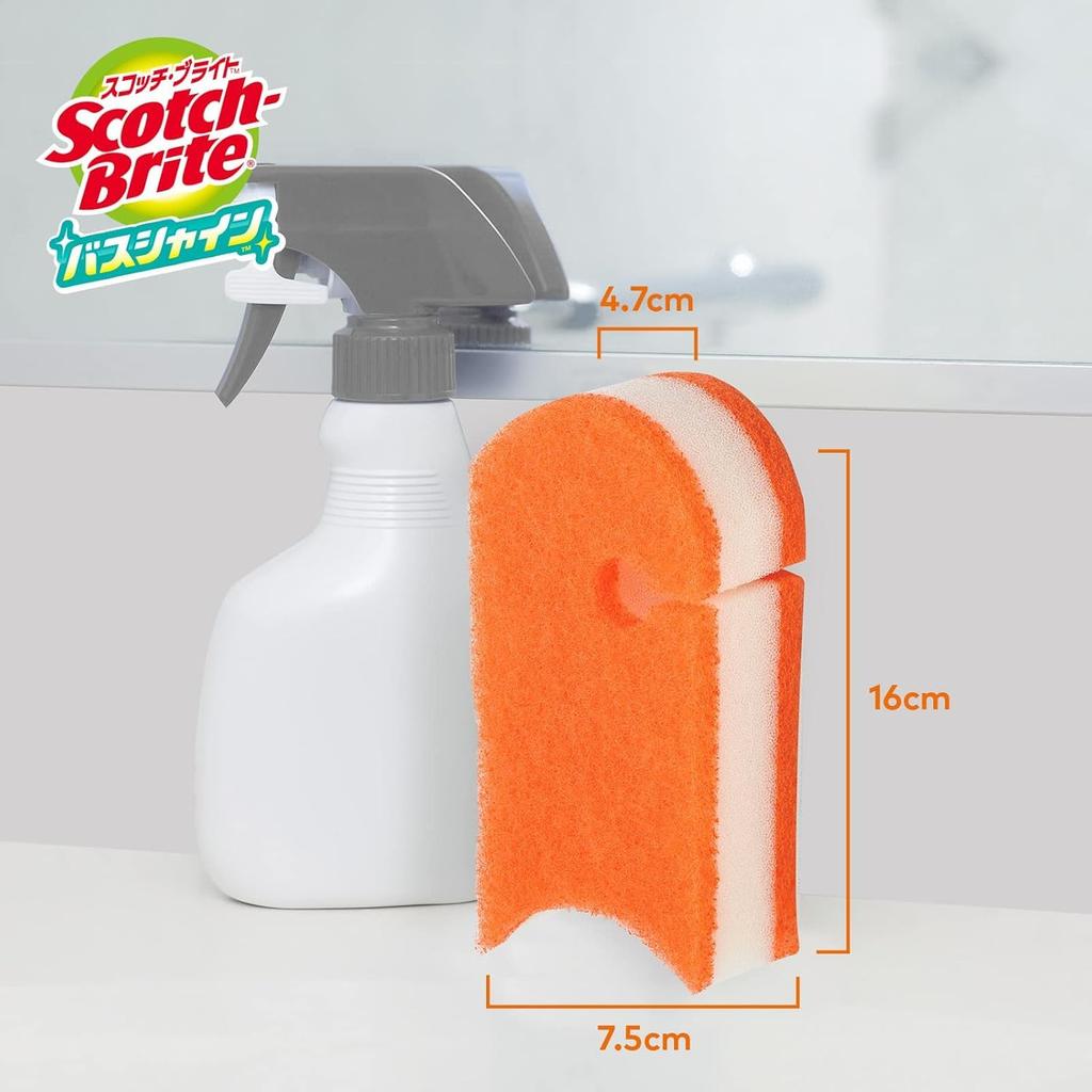 Антибактериальная мягкая губка для чистки ванной комнаты 3M Bath Cleaning Bath Shine Sponge, 2 шт., Scotch-Brite BM-22K